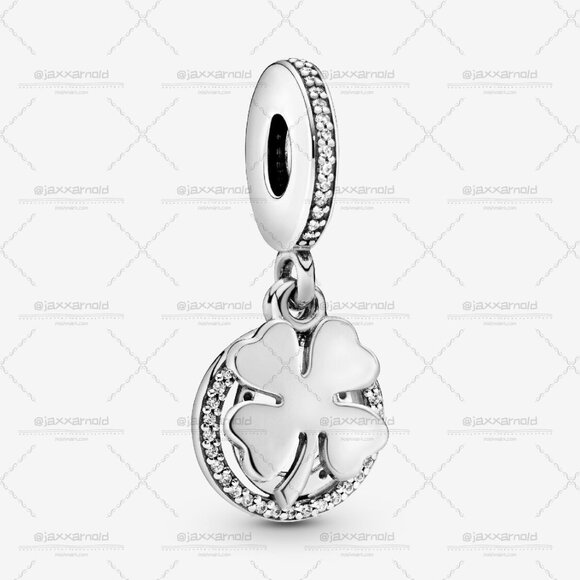 Pandora Lucky Four-Leaf Clover Dangle Charm - Picture 1 of 4